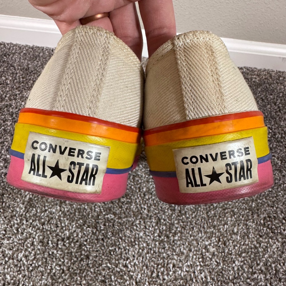 Converse Chuck Taylor All Star Lift Low Rainbow Pride Platform Sneakers 7.5 - Picture 6 of 10